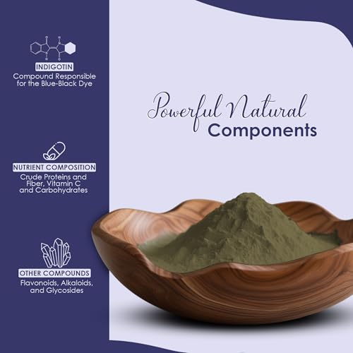 Mi Nature Indigo Leaf Powder 227g (8oz) |Pure Herbal Tint for Dark Hair Color | Natural Tinctoria Powder (Indigofera Tinctoria)