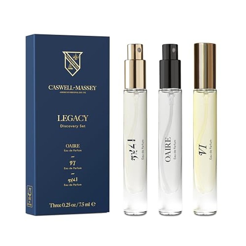 Caswell-Massey Legacy Discovery Set ? Includes 2571, OAIRE, Number Six ? Fragrance for Men, Travel Size, Made in USA, 0.25 Fl Oz Each