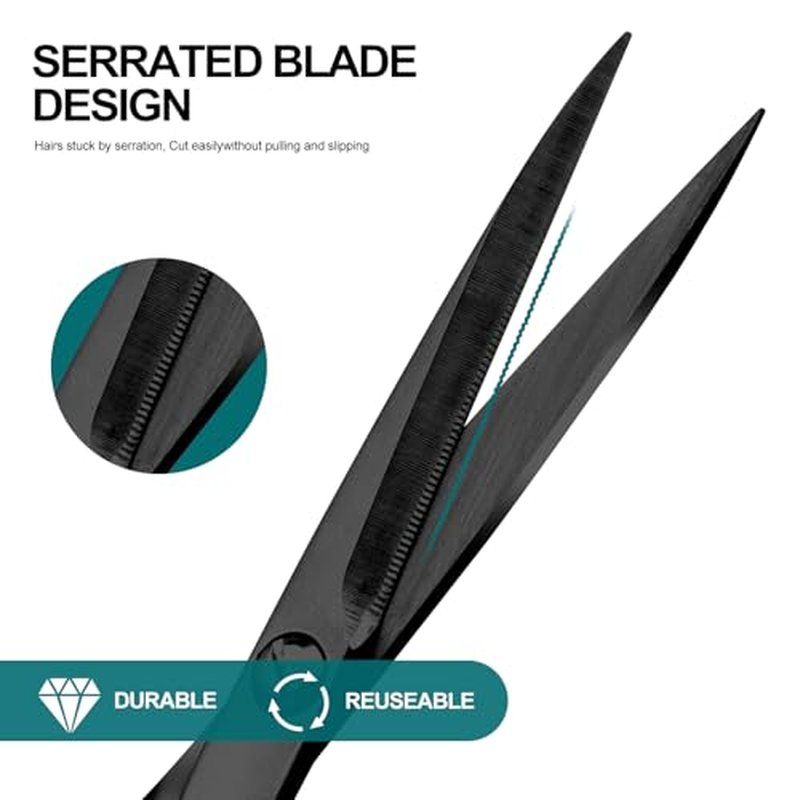 Professional beard scissors, 4.9-inch (black) small pointed stainless steel hairdressing scissors, Moustache Trimming£¬suitable for personal care and beauty of both men and women