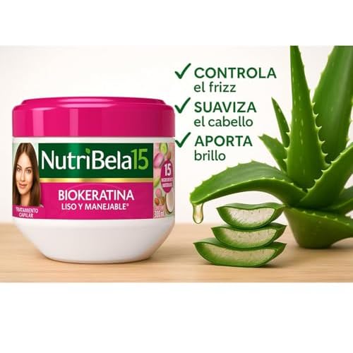 NutriBela 15 Biokeratina - Yahve Hair Treatment, Smooth & Manageable, with 15 Natural Ingredients, 300 ml