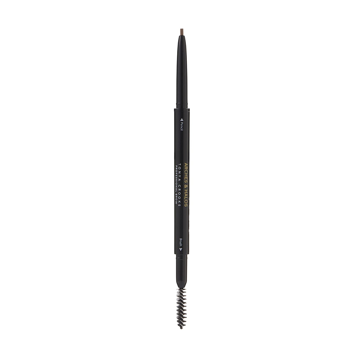 Arches & Halos Micro Defining Brow Pencil - Get Fuller and More Defined Brows - Long-Lasting, Smudge Proof, Rich Color - Dual Ended Pencil with Brush - Vegan and Cruelty Free - Warm Brown, 0.08 g