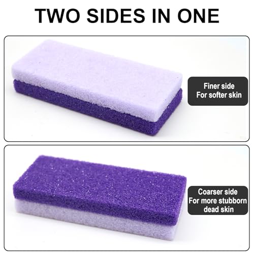 Foot Pumice Stone 4 Pack Pedicure Stone for Feet Pumice Sponge for Feet Callus Remover and Scrubber Double Sided Pedicure Foot Pumice Stone for Feet and Heels Callus and Dead Skins (Purple)