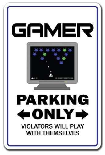 Gamer Decal Games Game Video Parking Gaming Internet Computer Play | Indoor/Outdoor | 9" Tall