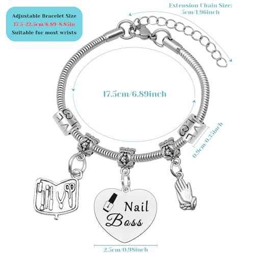 Nail Technician Gift Nail Artist Appreciation Gift for Women Nail Tech Gifts Nail Gifts for Nail Boss Jewelry Nail Lovers Gift Manicurist Graduation Gifts Birthday Christmas Gift for Her