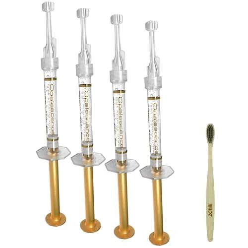 Opalescence 45% Syringes Teeth Whitening Gel - with PF - (4 Syringes) Refill Kit Carbamide Peroxide. w/Toothbrush, in Mint Flavor. Tooth Whitening 5359-2T