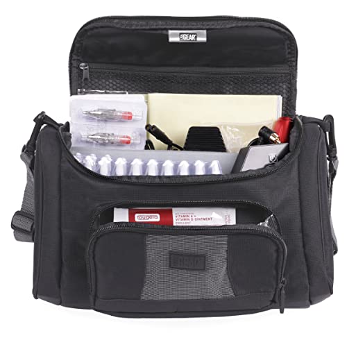 USA GEAR Professional Tattoo Gun Kit Case - Strong Exterior, Adjustable Dividers - Holds Tattoo Ink Set, Machine, Needle Pen, Power Supply, & More Supplies and Equipment - Compact Case Only
