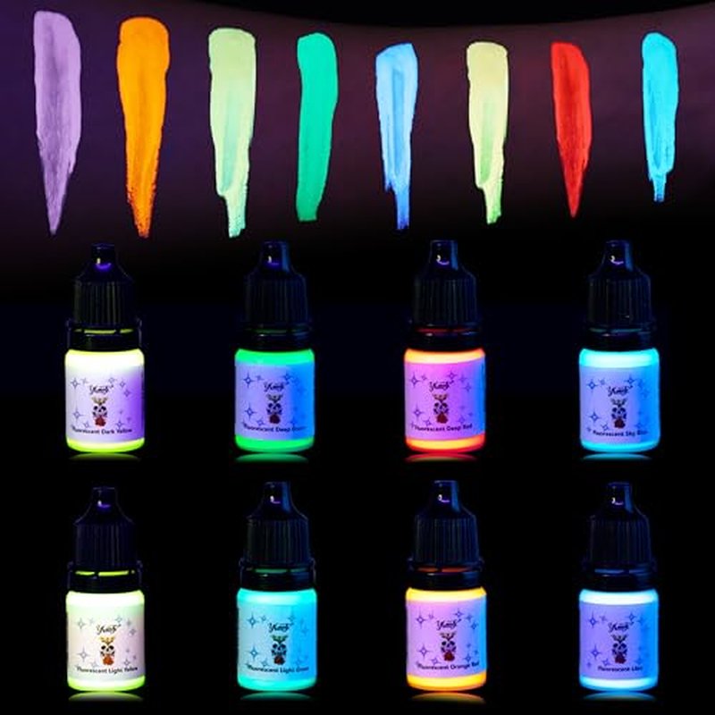 Tattoo Ink Set - Tattoo Inks Pigment Kit, 8 Color 1/6oz 5ml/Bottle Professional Tattoo Fluorescent Ink & Tattoo Equipment for Halloween Supplies (1/6 FL.OZ (5ml), 8Color - B)