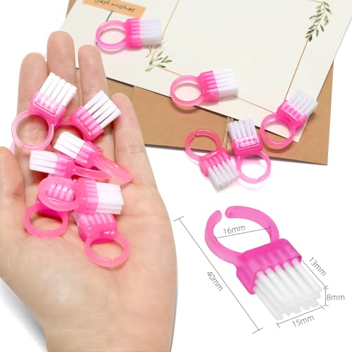 Nail Brush Rings SHEERBLISS Mini Nail Brushes 20pcs Hand Fingernail Brush Cleaner Scrubbing Kit Pedicure for Toes and Nails