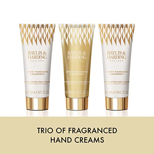 Baylis & Harding Gift Set for Women - Hand & Skincare - Sweet Mandarin & Grapefruit Indulgent - 3-Pack