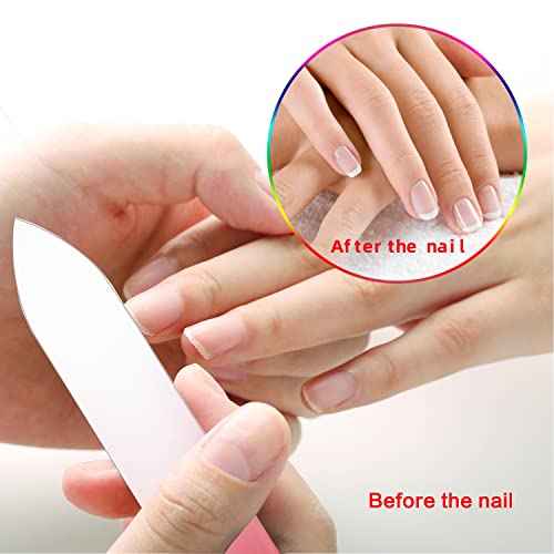 6 Pcs Glass Nail File Set, Providing Salon-Like Results from The Comfort of Your Home£¬Specially Crafted for Natural Nail Enthusiasts(Pink 6 pcs)
