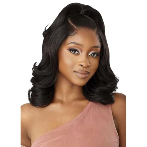 Outre - 5X5 Lace Closure Wig - Human Hair Blend - Body Wave 16" (DRFF2/RUBY ROSE)
