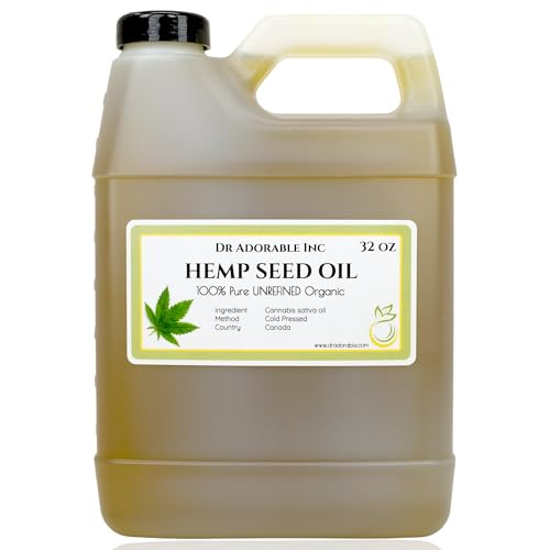 Dr Adorable - 32 oz - Hemp Seed Oil UNREFINED - 100% Pure Natural Cold Pressed Organic