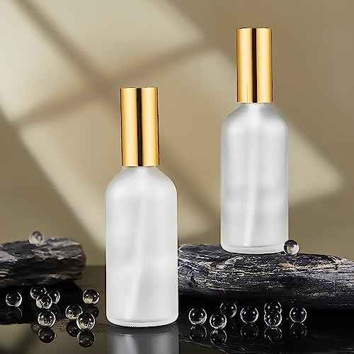 Tessco for you 20 Pcs 3.4 oz/100 ml Glass Spray Bottles Empty Perfume Atomizer Refillable Clear Decorative Empty Bottles with Fine Mist Sprayer Pump for Face Body Travel(Gold)