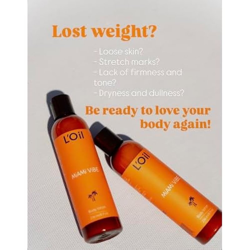 L'Oil Body lotion, Miami Vibe. Super Anti-Aging, Hydrating, Anti-wrinkle, Antioxidant, Anti-stretch marks. From head-to-toe. 24 Hour Moisture. 8 fl oz