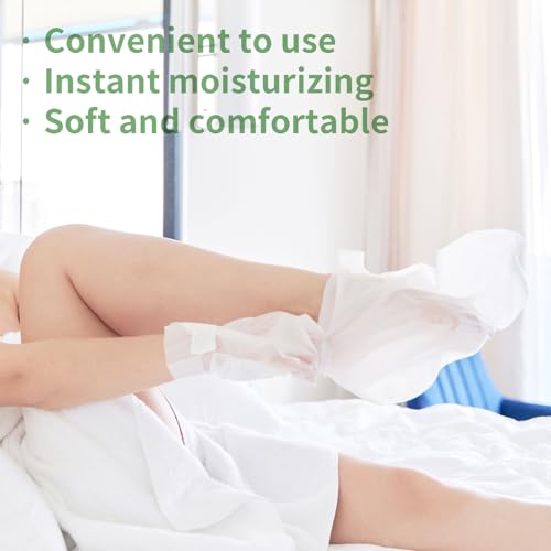 SULADEC Moisturizing Foot Mask with Shea Butter and Goat Milk, Hydrating Foot Masks for Dry Cracked Feet, Dry Skin Moisturizer for Soft and Smooth Touch Feet - Men Women - 5 Pairs