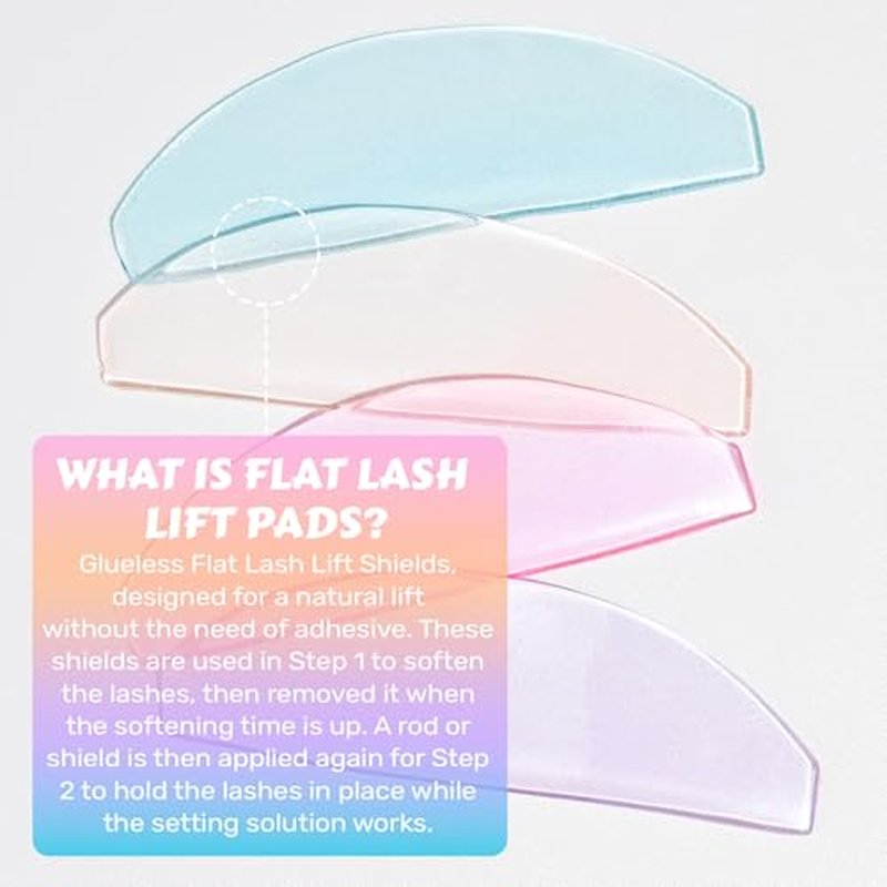 Lash Lift Shields Flat, Lomansa Korean Lash Lift Pads Super Sticky Glueless For NO.1 Perm Soften Lash Lift Rods (Rose)