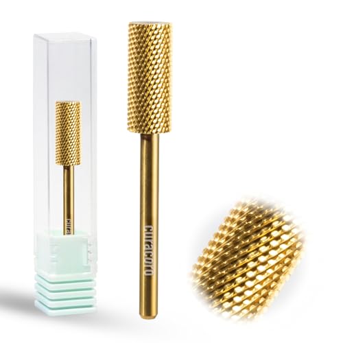 Curacoro Nail Drill Bits 3/32'' - Small Barrel Carbide Bit (Fine) for Professional Finish, Gently Remove, Buff & Polish Gel Nails, Nail Art Pedicure Manicure Salon & Home