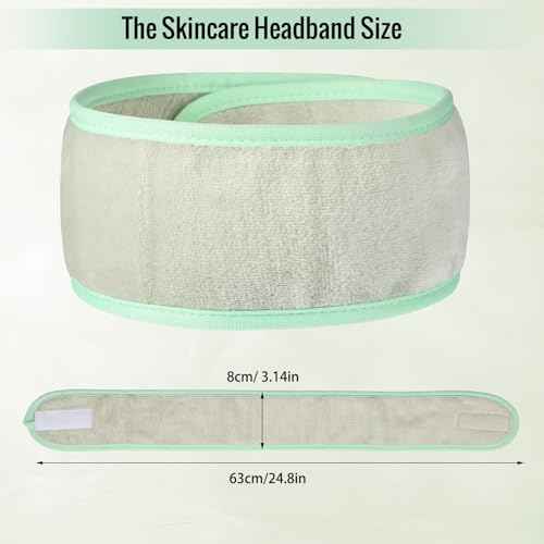 obeoby 6 Pack Spa Facial Headbands for Women, Adjustable Face Wash Headband Coral Fleece Skincare Headband for Shower Yoga Stocking Stuffers for Women Girls