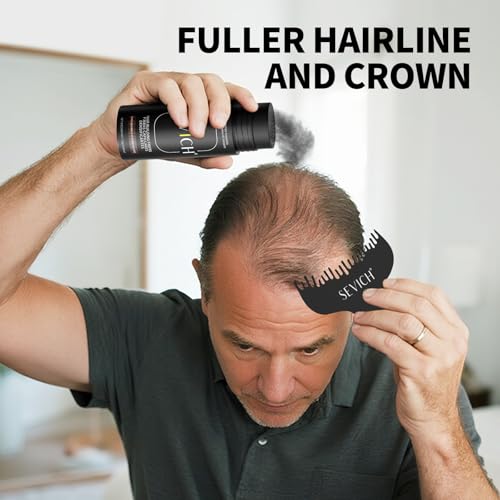 SEVICH Hair Fibers for Thinning Hair, Hair Building Fibers Instantly Thicker & Fuller Look,Hair Powder for Men & Women 25g Dark brown