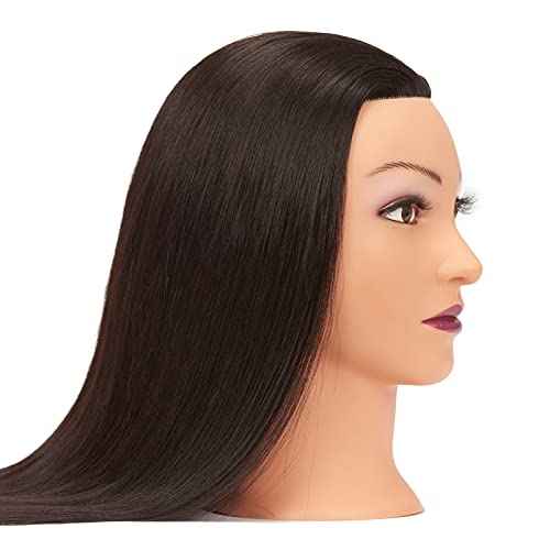 Hairginkgo Mannequin Head 26"-28" Synthetic Fiber Training Head Braiding Head Hair Styling Manikin Cosmetology Doll Head Hairdresser Training Model for Cutting Braiding Practice with Clamp 92022LB0220