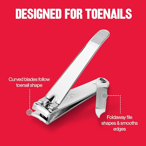 Revlon Nail Clipper, Gifts for Men & Women, Stocking Stuffers, Nail Care Tools, Curved Blade & Foldaway Nail File for Trimming & Grooming, Easy to Use (Pack of 1)