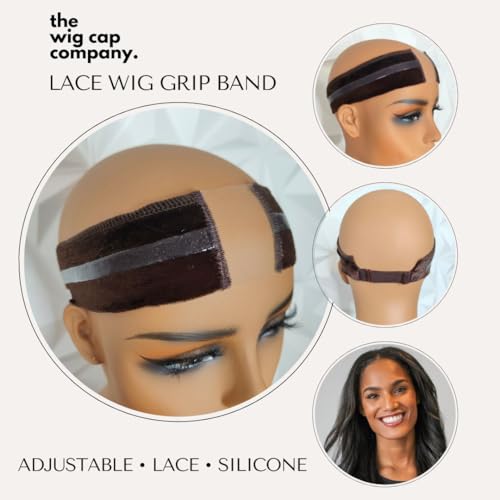 Wig Gripper Band for Lace front and Glueless Wigs, Fully Adjustable, Non Slip Wig Gripper, Brown, 1pk