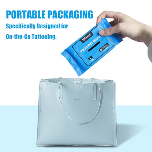 Emalla Tattoo Wipes, Extra Large 192pcs All in One Premium Tattoo Care Wipes to Clean Skin and Tattoo Aftercare Tattoo Supplies (4 Pack)