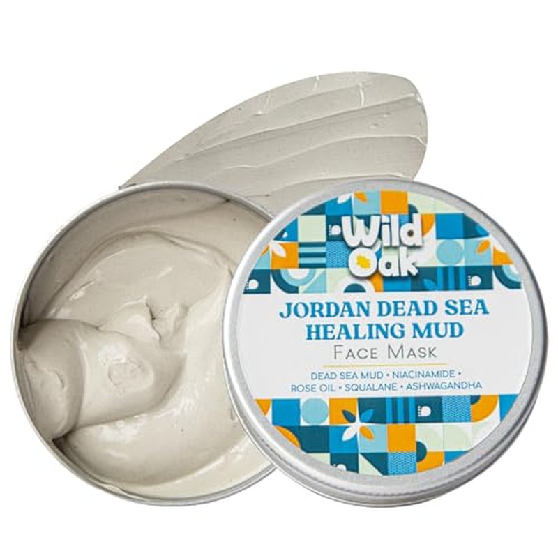 WildOak Dead Sea Healing Mud Clay Mask for Face & Body | 2% Niacinamide, Calendula & Zinc Oxide | Paraben & Sulphate Free | Blemishes, Evens Skin Tone, Enhances Radiance | For All Skin Types | 3.52 oz
