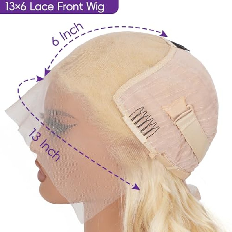 613 Lace Front Wig Human Hair 200 Density Blonde Wig Human Hair Body Wave 13x6 Lace Front Wigs Human Hair Pre Plucked Blonde HD Lace Frontal Wig 28 Inch