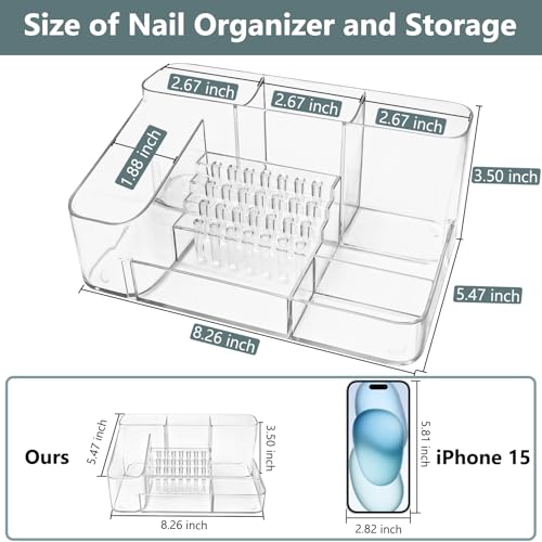 CGBE Nail Drill Holder, 28 Holes Transparent Acrylic Nail Drill Bits Holder, Professional Nail Tools Organizer and Storage Box Case