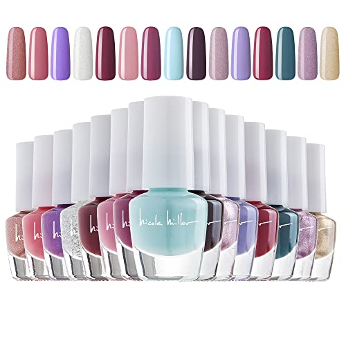 Nicole Miller Mini Nail Polish Set ? Glossy, Vibrant Colors for Fingernails & Toenails, Trendy Collection