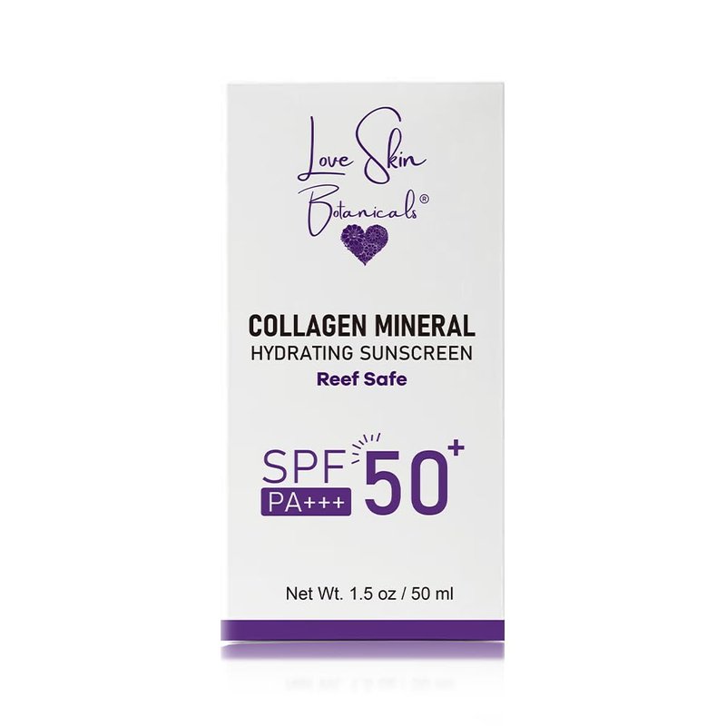 Collagen Mineral Sunscreen SPF 50 PA+++ - Clear, No Tint | 100% Mineral, Reef-Safe, Chemical-Free Daily Face Protection