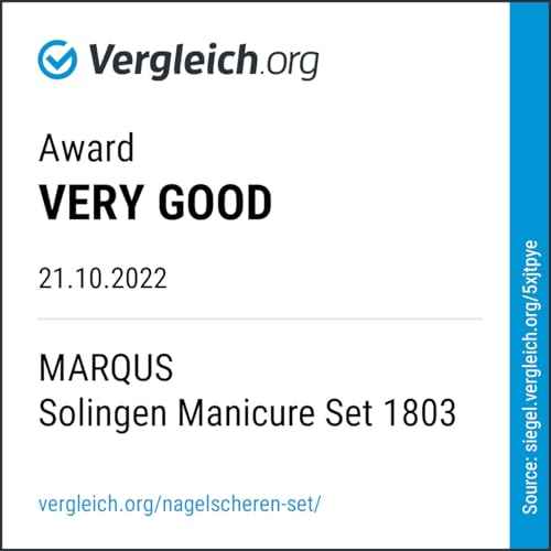 Manicure Set Solingen Made in Germany - 7 Piece Exclusive Finger & Toe Nail Clippers Kit for Women and Men in Real Leather Case, Color Blue