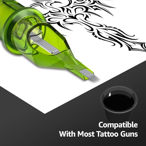 YABA 20Pcs Standard Disposable Tattoo Needles Cartridges Bugpin for Tattoo Artists,Membrane Magnum Tattoo Cartridges Needles for Tattoo Gun (1209CM)