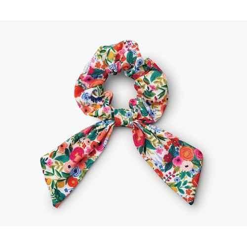 RIFLE PAPER CO. Garden Party Scrunchie, 100% Polyester, Digitally Printed, 3.5" Diameter, Scarf Tie for Hair, Soft Elastic Scrunchie Hair Band, Works as Ponytail Holder or Wrist Accessory