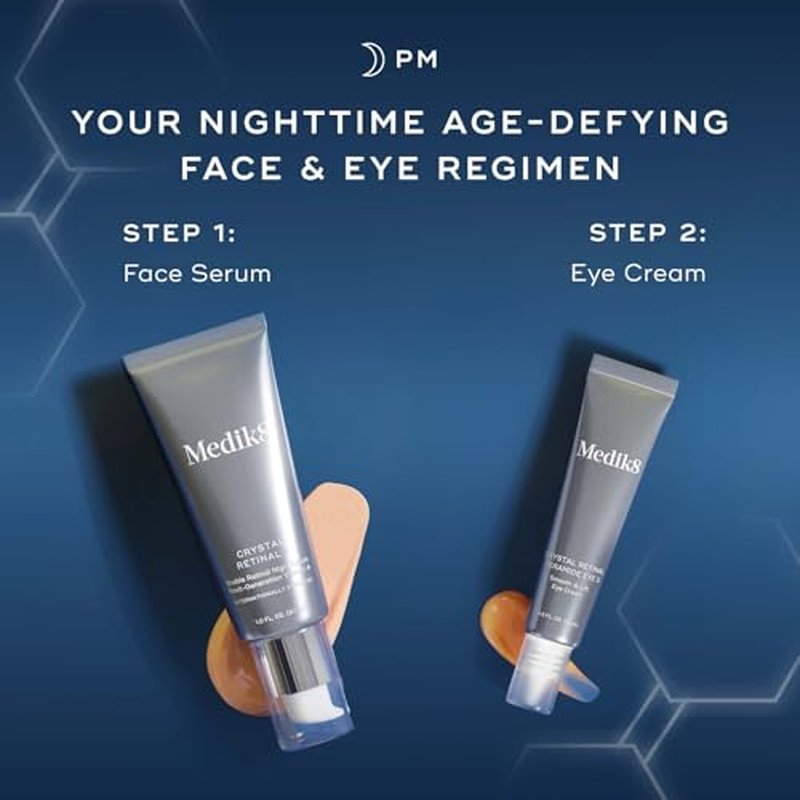 Medik8 Retinal Rewind Kit - Retinal Face Serum and Under Eye Cream for Puffiness and Wrinkles - Smoothing Serum for Face Hydrates Skin - 2 pc