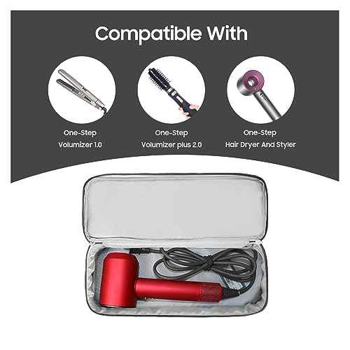 Double-Layer Travel Storage Bag Compatible with Hair Dryer and Attachments, Portable Carrying Case for Hair Dryer Brush/Volumizer/Styler/Hot Tools Scandihome Series