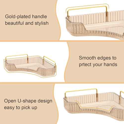 GTI 2 Tier Makeup Organizer, Large Capacity Bathroom Counter Organizer, Perfume Cosmetics Skincare Vanity Organizers, Dresser Countertop Organizer and Storage for Women (Amber)