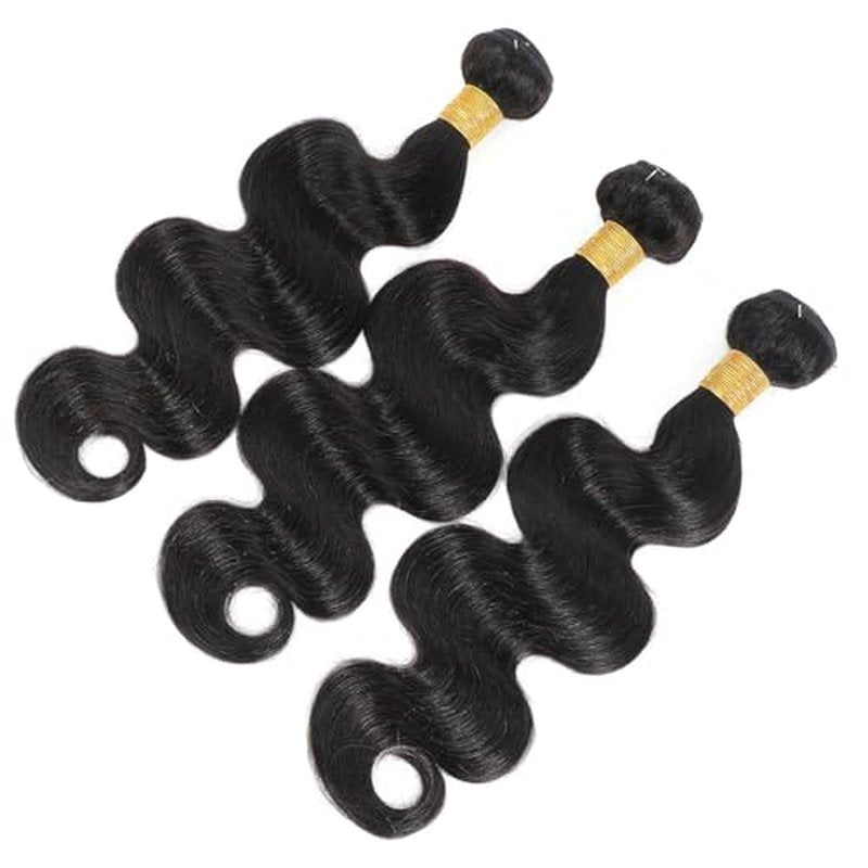 15A Human Hair Bundles 18 20 22 Inch 100% Unprocessed Brazilian Virgin Hair Quick Weave Body Wave 3 Bundles Deals Natural Black Extensions