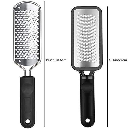 Pedicure Foot File - 2Pcs Stainless Steel Colossal Foot Rasp, Dead Skin Remover for Feet, Professional Pedicure Tools Washable and Reusable