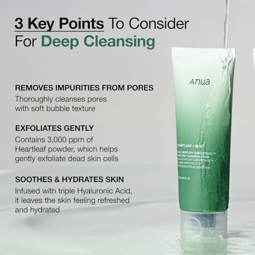 ANUA Mild Double Cleanser Duo - Heartleaf Pore Control Cleansing Oil & Quercetinol Face Wash | Korean Skincare Essentials