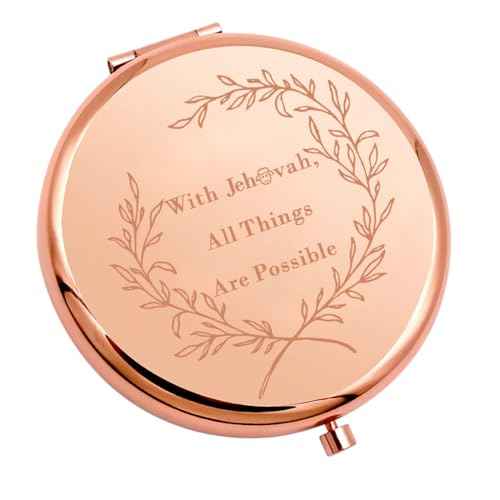 MAOFAED Bible Verse Gift, Bible Quote, Compact Mirror for Women, Christian Gift, Travel Mirror, Pocket Mirror