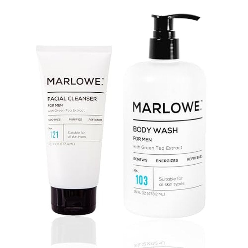 Marlowe Men's Body Wash & Face Cleanser Bundle | Refreshing Natural Extracts & Purifying Formula