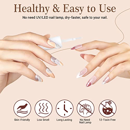 AZUREBEAUTY Dip Powder Liquid Set 15ml/0.5oz 8 Pcs Dipping Base Activator and Top Coat Brush Saver Nail File Necessary Tools for Dip Kit No Lamp Needed
