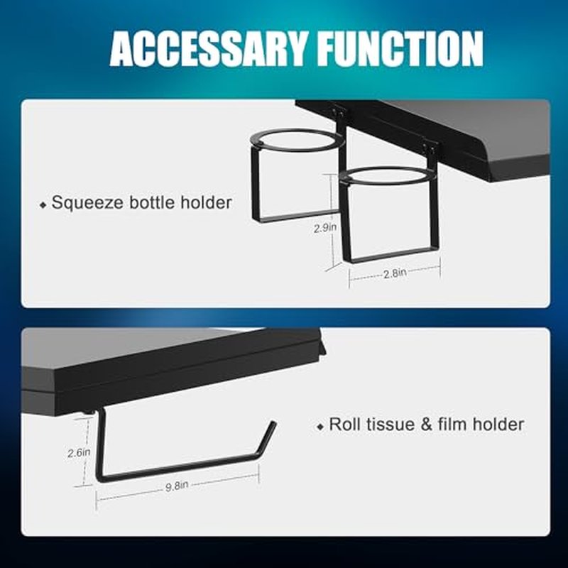 POARMEEY Premium Large Double Tier Rolling Workstation Table with 360 Degree Mute Universal Wheel for Tattoo Work,Beauty Salon Spa Stools Service Storage Tray