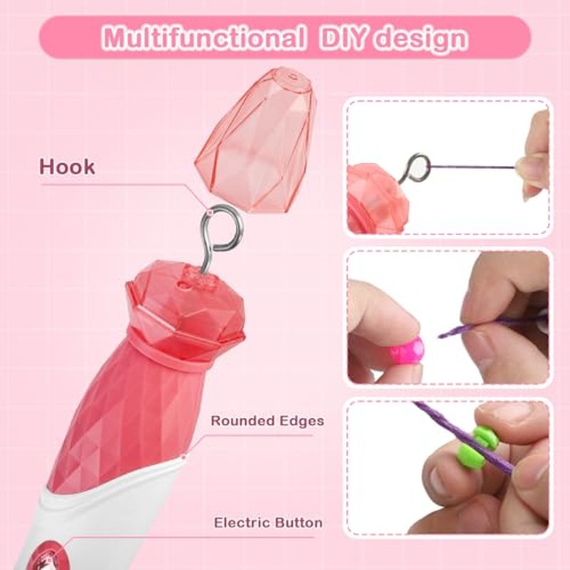 DIY Hair Salon Toys for Girls, Automatic Hair Braiding Machine & Rope Braider with Accessories, Kids Hair Styling Tool for Girls 3 4 5-12 Years Old