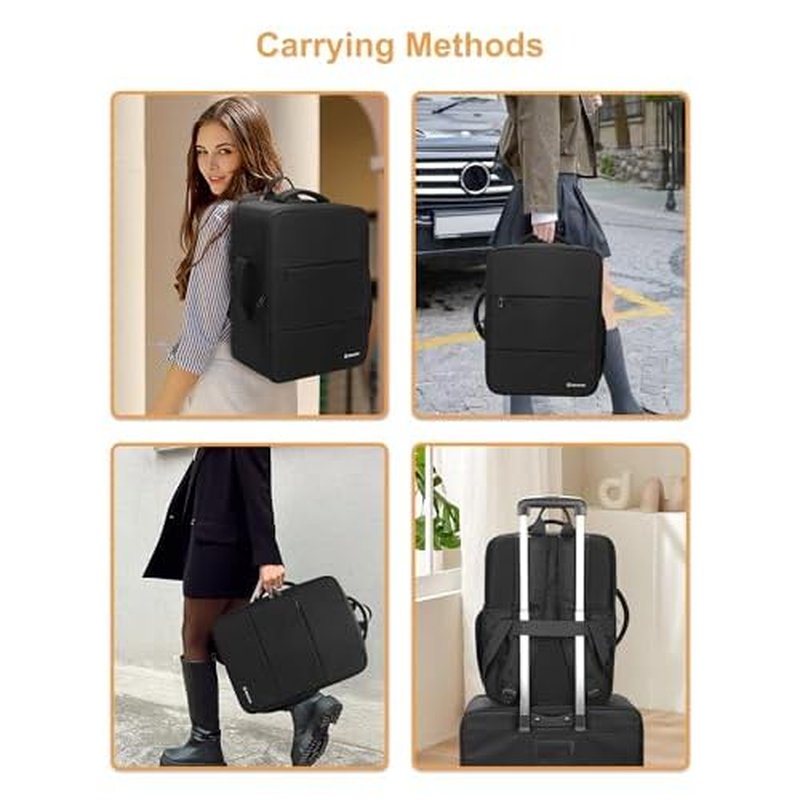 Relavel Makeup Backpack Extra Large Travel Train Case Professional Makeup Artist Kit Set Bag with 4 Clear Bags, Brush Storage Organizer Box with Dividers for Cosmetic Hair Tools Barber Supplies, Black