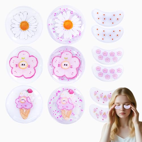 Cooling Eye Mask - Gel Ice Pack Reusable Cooling Eye Pads and Under Patches,Eye Hot Cold Treatment for Redness,Pain Relief Relax.
