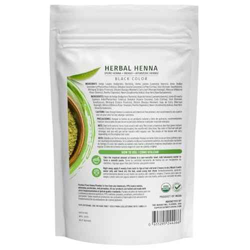 Pardesi Hair Henna Powder Black Color I USDA Organic I 7.05 oz (200 Gram) | Natural Hair & Beard Dye I Unisex I Amonia and PPD Free I Includes Gloves, Hair Cap and Applicator I From India