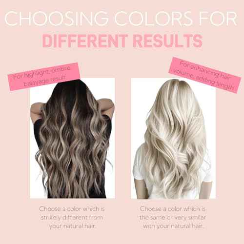 Tape in Hair Extensions Real Human Hair Double Stitched Invisible Seamless 20pcs 50g (Balayage Caramel Blonde to Bleach Blonde, 14 inch)